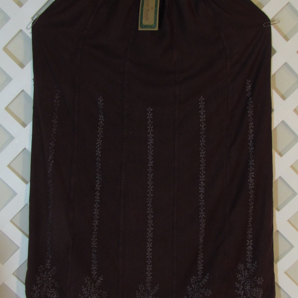SACRED THREADS BOHO SKIRT EGGPLANT PURPLE SKIRT Size S/M  PMST1D - Picture 5 of 8